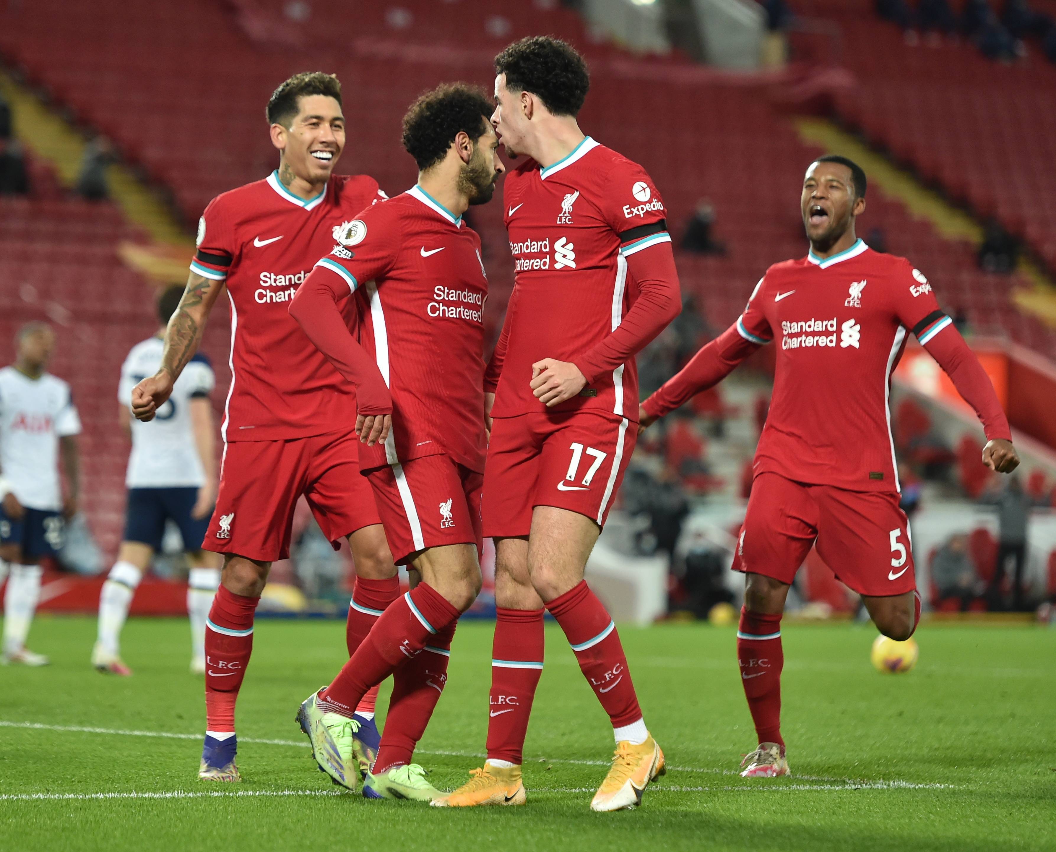 利物浦主场大胜伯恩茅斯,继续领跑英超