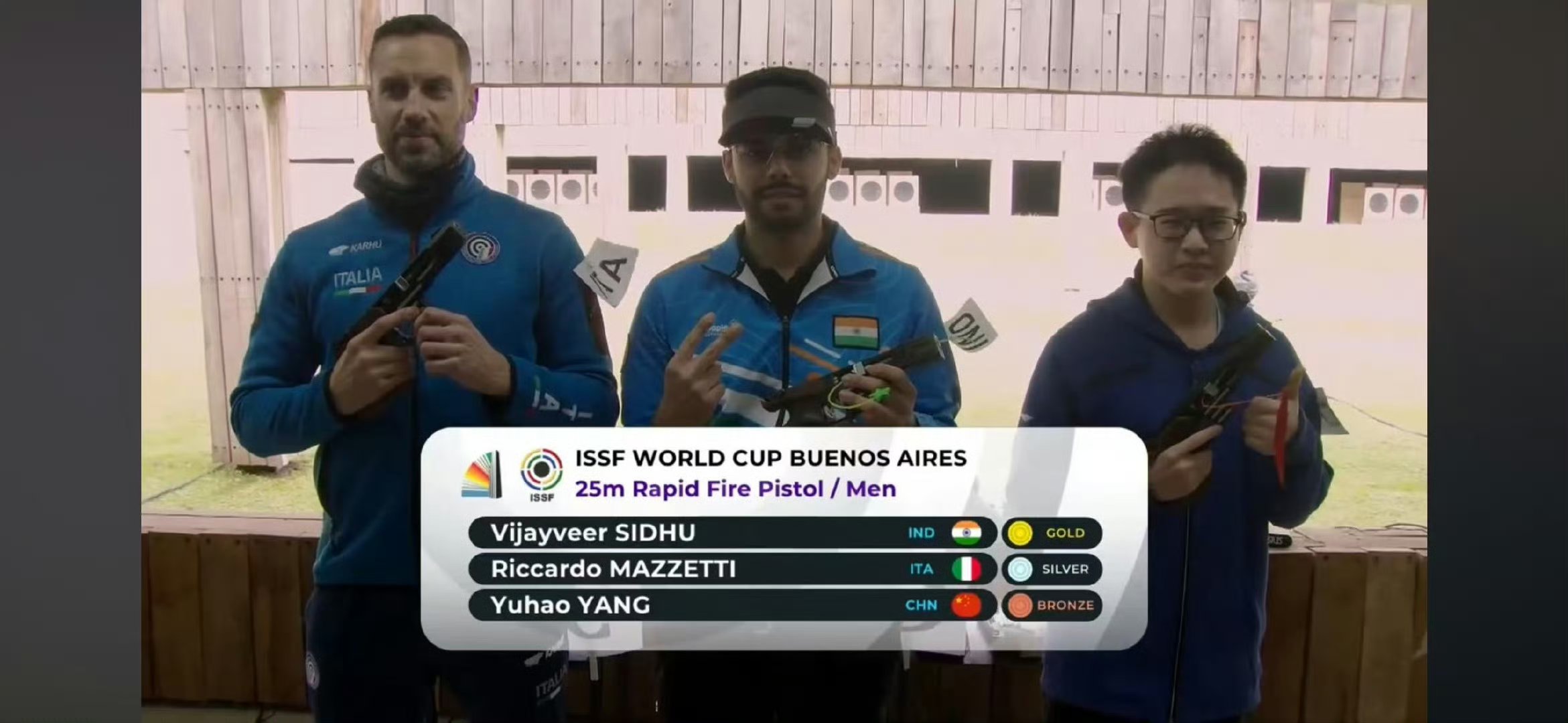 阿根廷射击选手再次登上领奖台